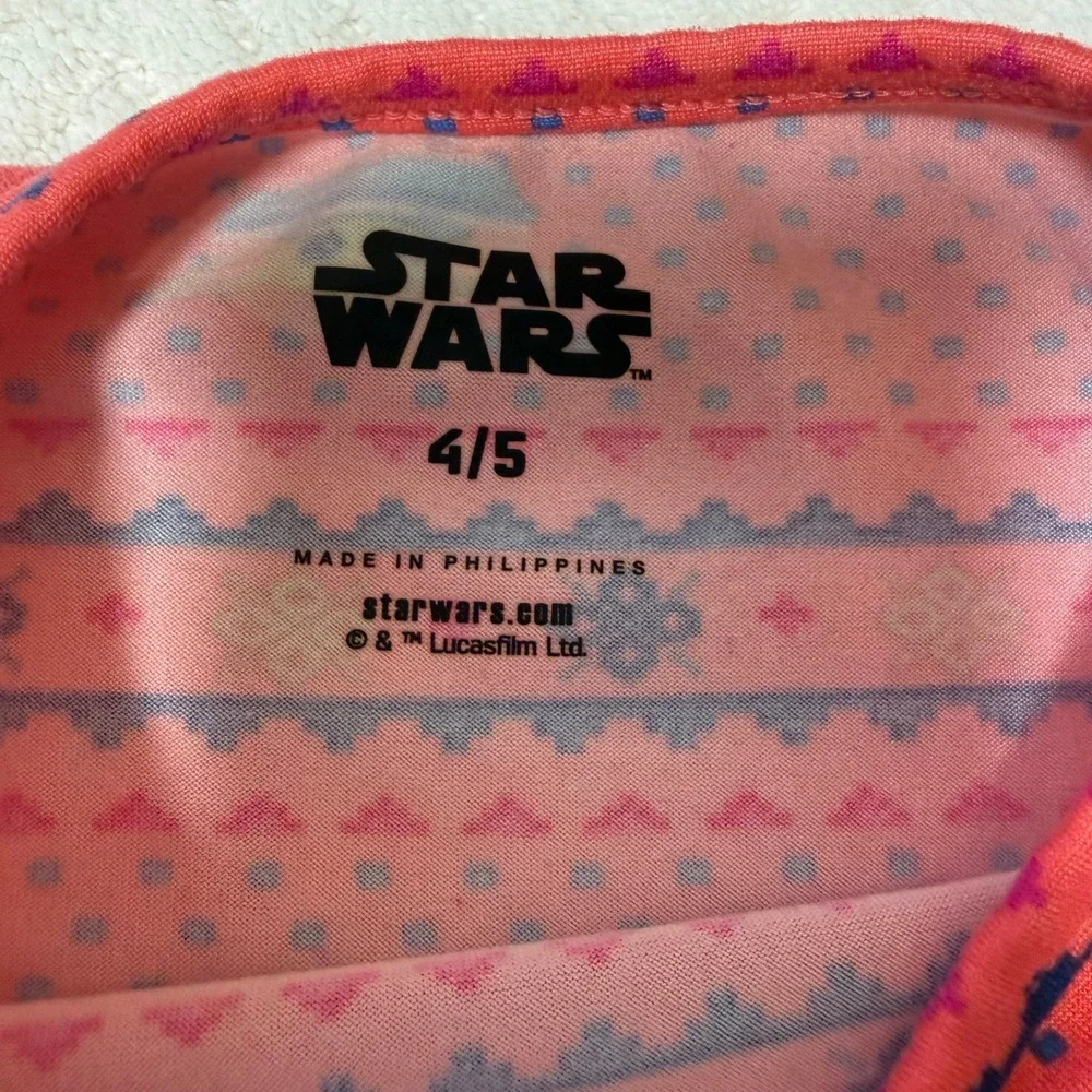 Fair Isle Holiday Star Wars Grogu Girls Dress Flare Leggings Set 4T 4/5